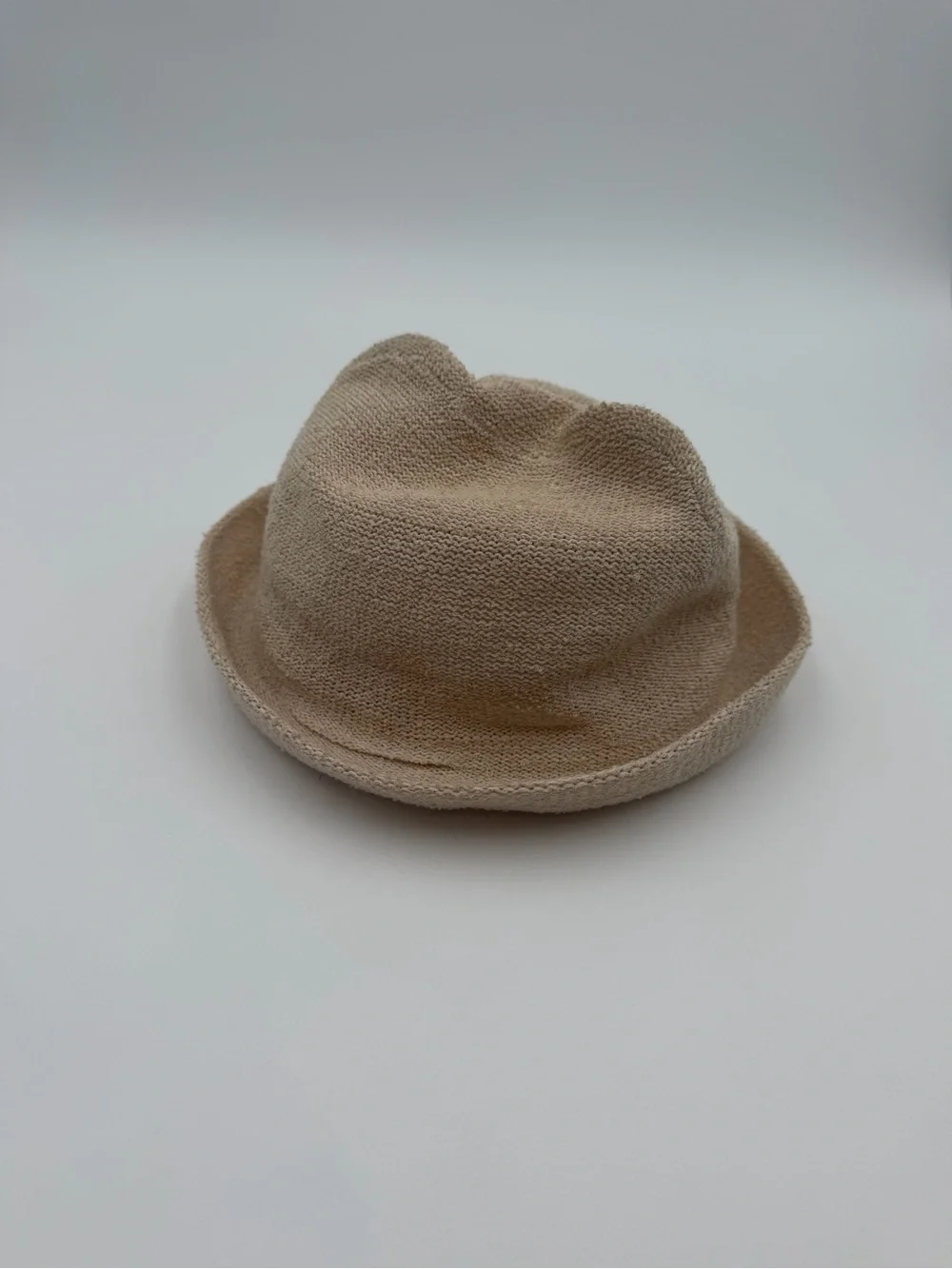 Zara Kids Beige Cat Face Straw Hat